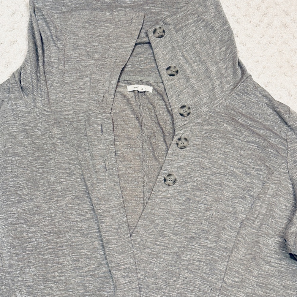 Maurices Lightweight Cardigan Jacket Size 3X Grey Cowl High Neck Office School - Picture 8 of 13